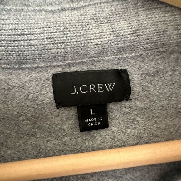 J Crew Men’s Boiled Merino Wool Coach's Jacket Grey Size L - Picture 2 of 6